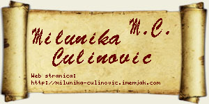 Milunika Čulinović vizit kartica